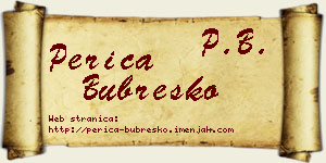 Perica Bubreško vizit kartica